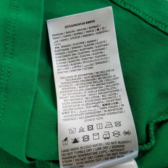 Guess Embroidered Womens Skinny T Shirt *READ* Green LARGE Cap Sleeve Stretch - Picture 9 of 12